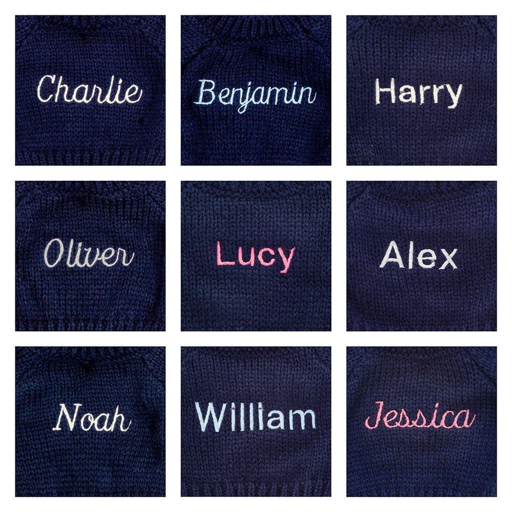 Bashful Silver Bunny with Personalized Navy Jumper
